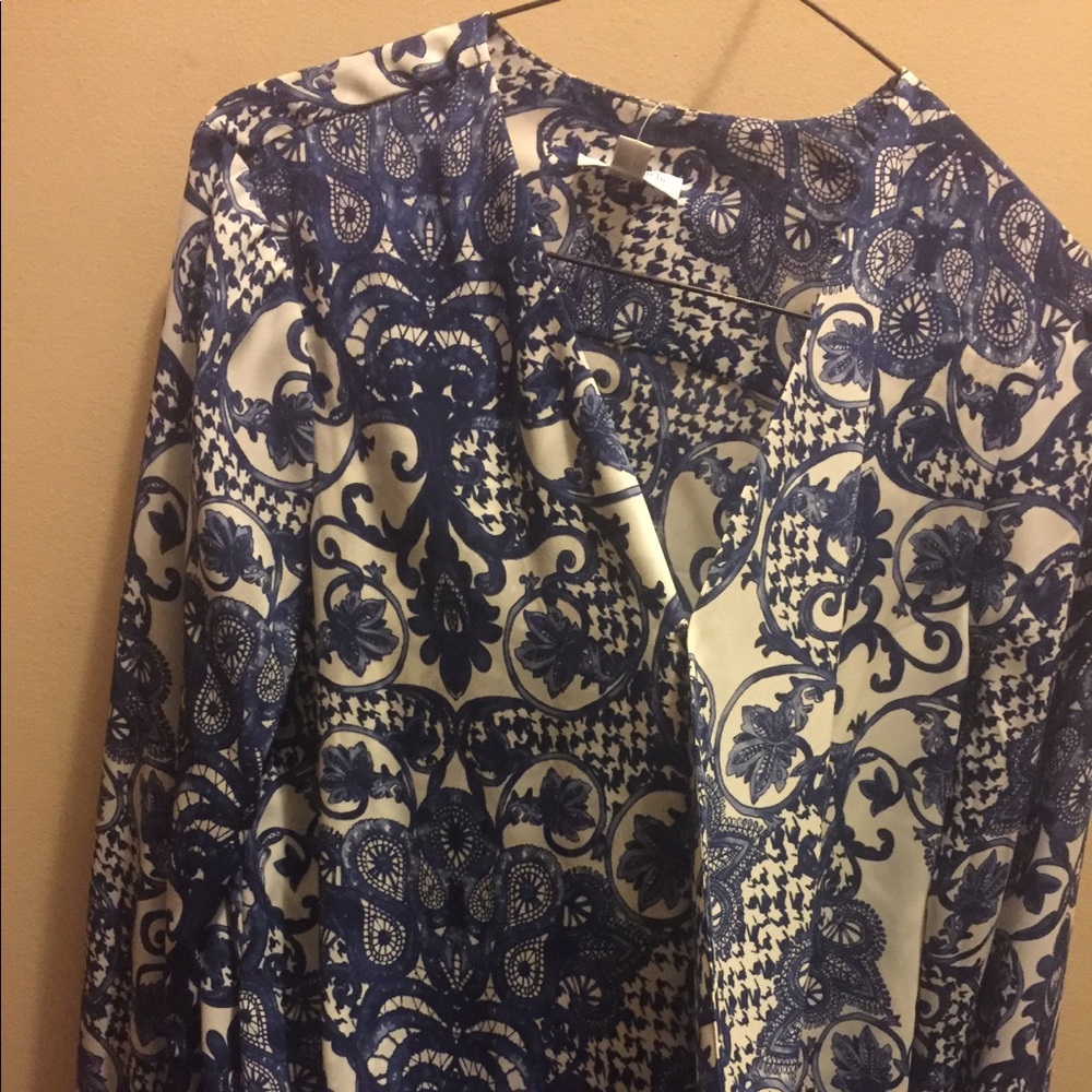 Paisley Blue and White Blouse